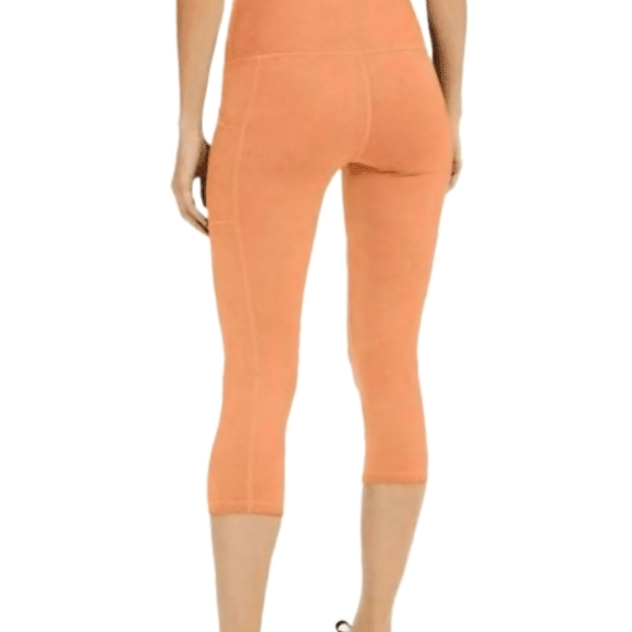 Ideology Womens High Rise Side Pockets Cropped Leggings Orange Size M - Picture 2 of 3